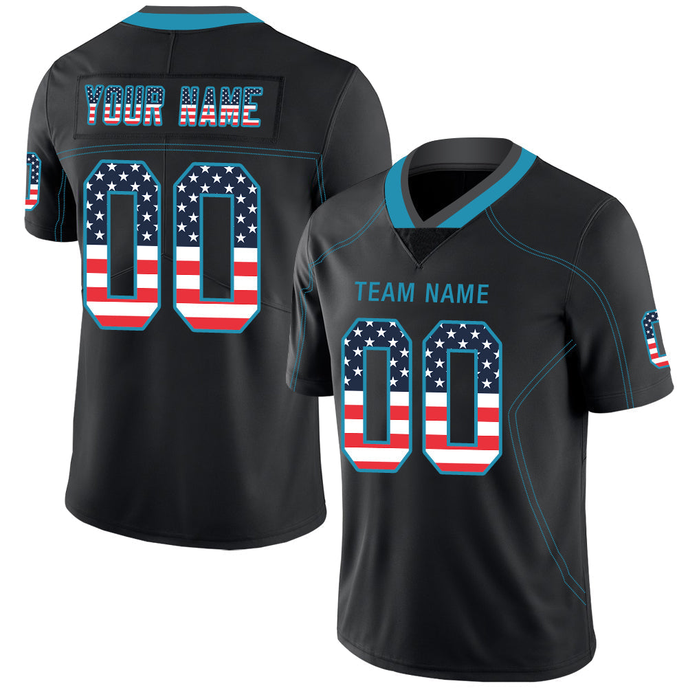 Custom C.Panther Stitched American Jerseys Personalize Birthday Gifts Black Football Jersey - Main View
