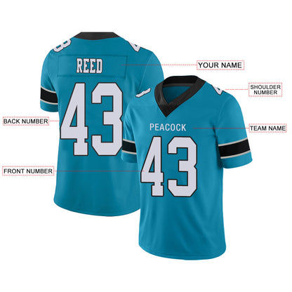 Custom C.Panther Stitched American Personalize Birthday Gifts Blue Jersey Football Jerseys view 2