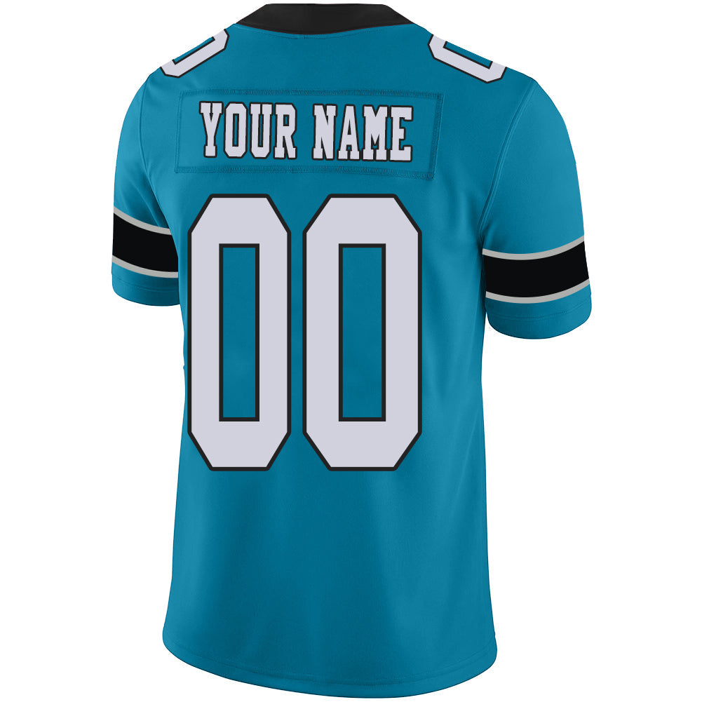 Custom C.Panther Stitched American Personalize Birthday Gifts Blue Jersey Football Jerseys view 3