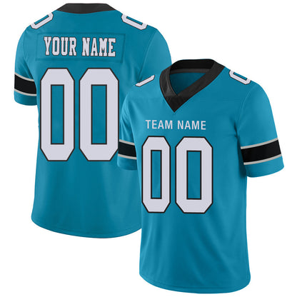 Custom C.Panther Stitched American Personalize Birthday Gifts Blue Jersey Football Jerseys - Main View