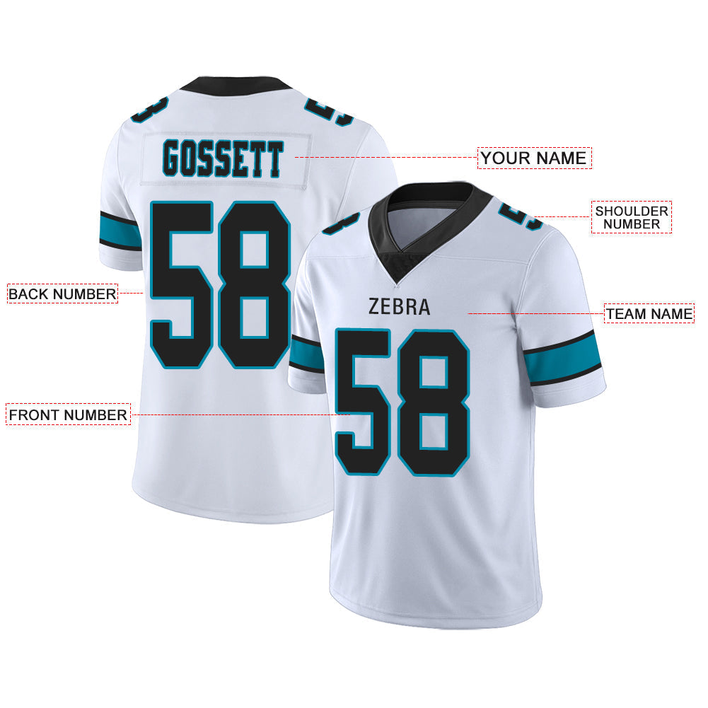 Custom C.Panther Stitched American Football Jerseys Personalize Birthday Gifts White Jersey view 2