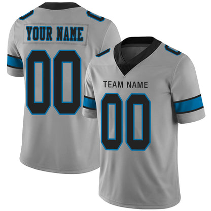 Custom C.Panther Stitched American Football Jerseys Personalize Birthday Gifts Grey Jersey - Main View
