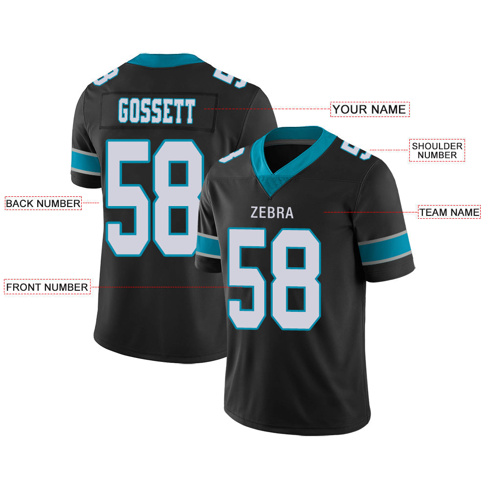 Custom C.Panther Stitched American Football Jerseys Personalize Birthday Gifts Black Jersey view 2