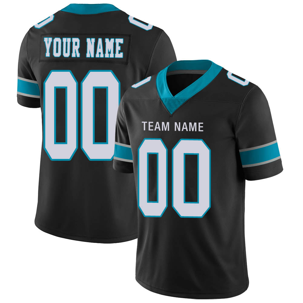 Custom C.Panther Stitched American Football Jerseys Personalize Birthday Gifts Black Jersey - Main View
