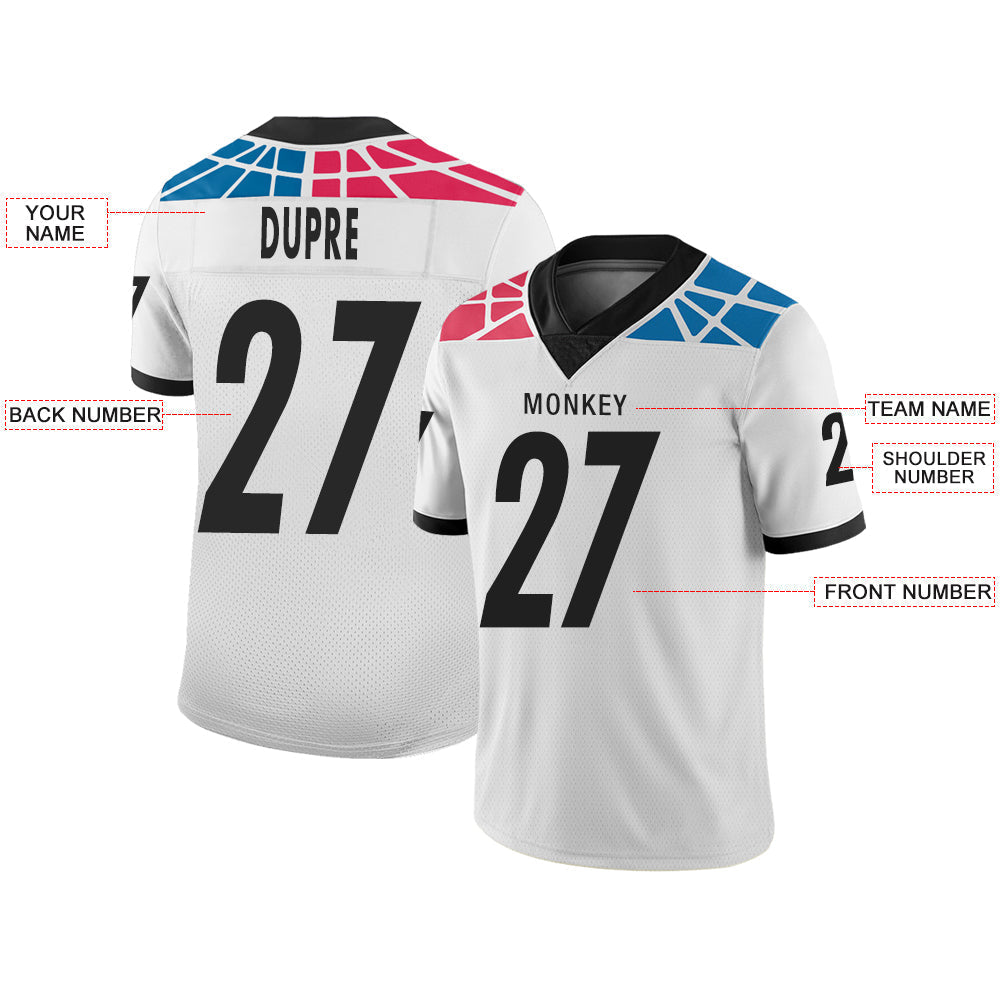Custom C.Panther Stitched American Football Jerseys Personalize Birthday Gifts White Jersey view 2