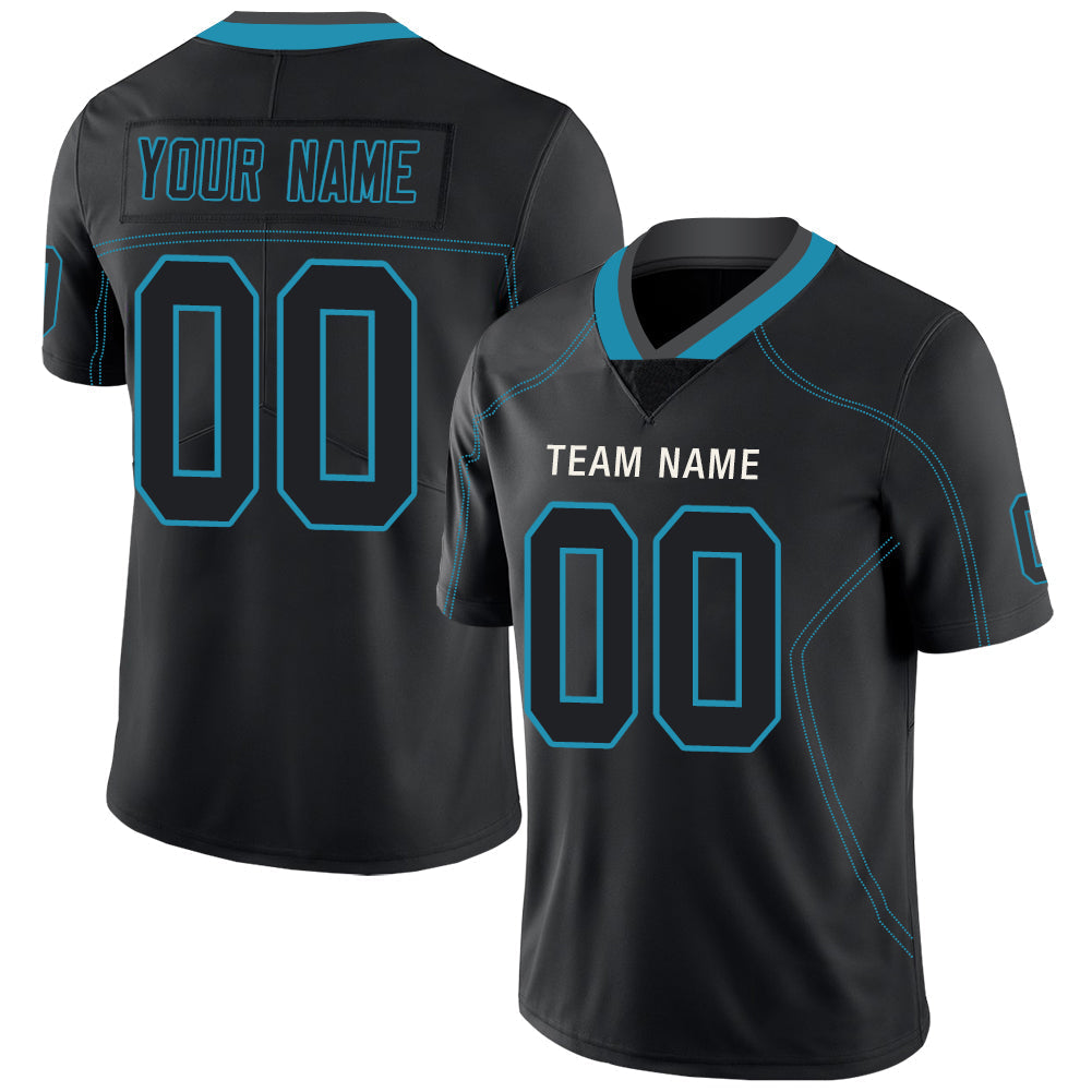 Custom C.Panther Football Jerseys Stitched American Personalize Birthday Gifts Black Jersey - Main View
