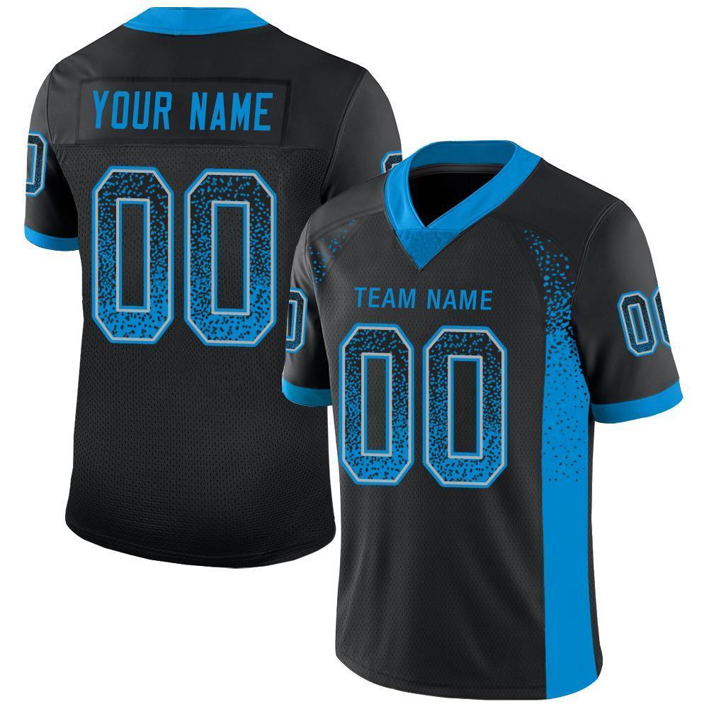 Custom Black Panther Blue-Gray Drift Fashion Football Jersey - Main View