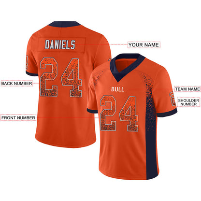 Custom C.Bear Stitched American Football Jerseys Personalize Birthday Gifts Orange Jersey view 2