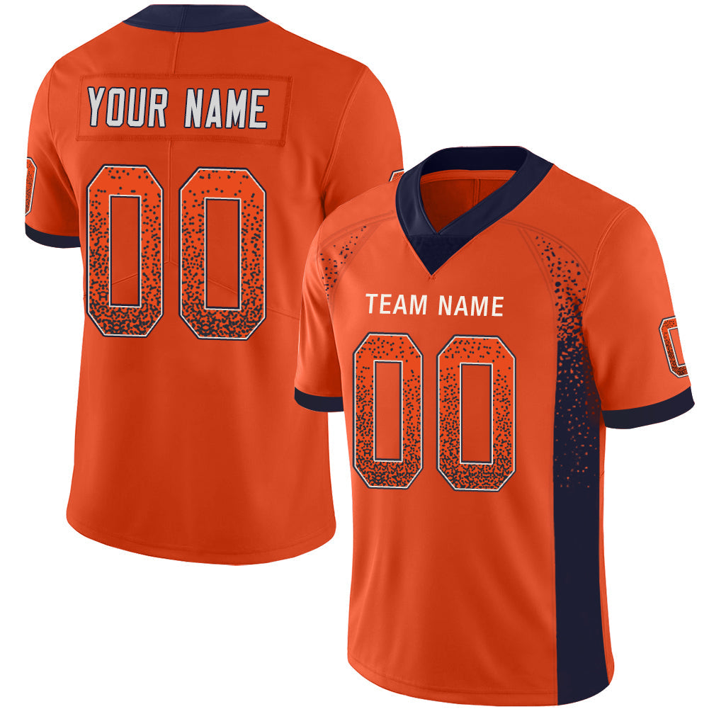 Custom C.Bear Stitched American Football Jerseys Personalize Birthday Gifts Orange Jersey - Main View