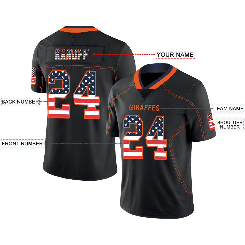 Custom C.Bear Stitched American Football Jerseys Personalize Birthday Gifts Black Jersey view 2