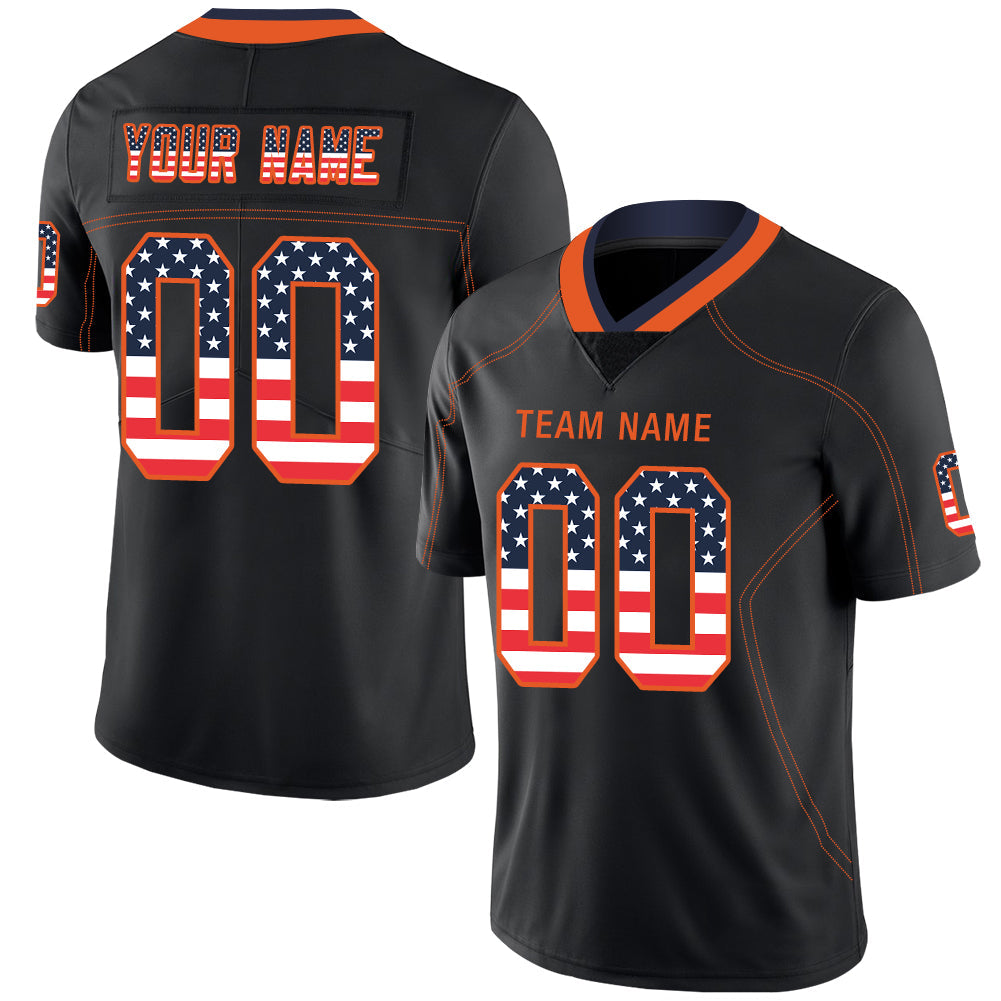 Custom C.Bear Stitched American Football Jerseys Personalize Birthday Gifts Black Jersey - Main View