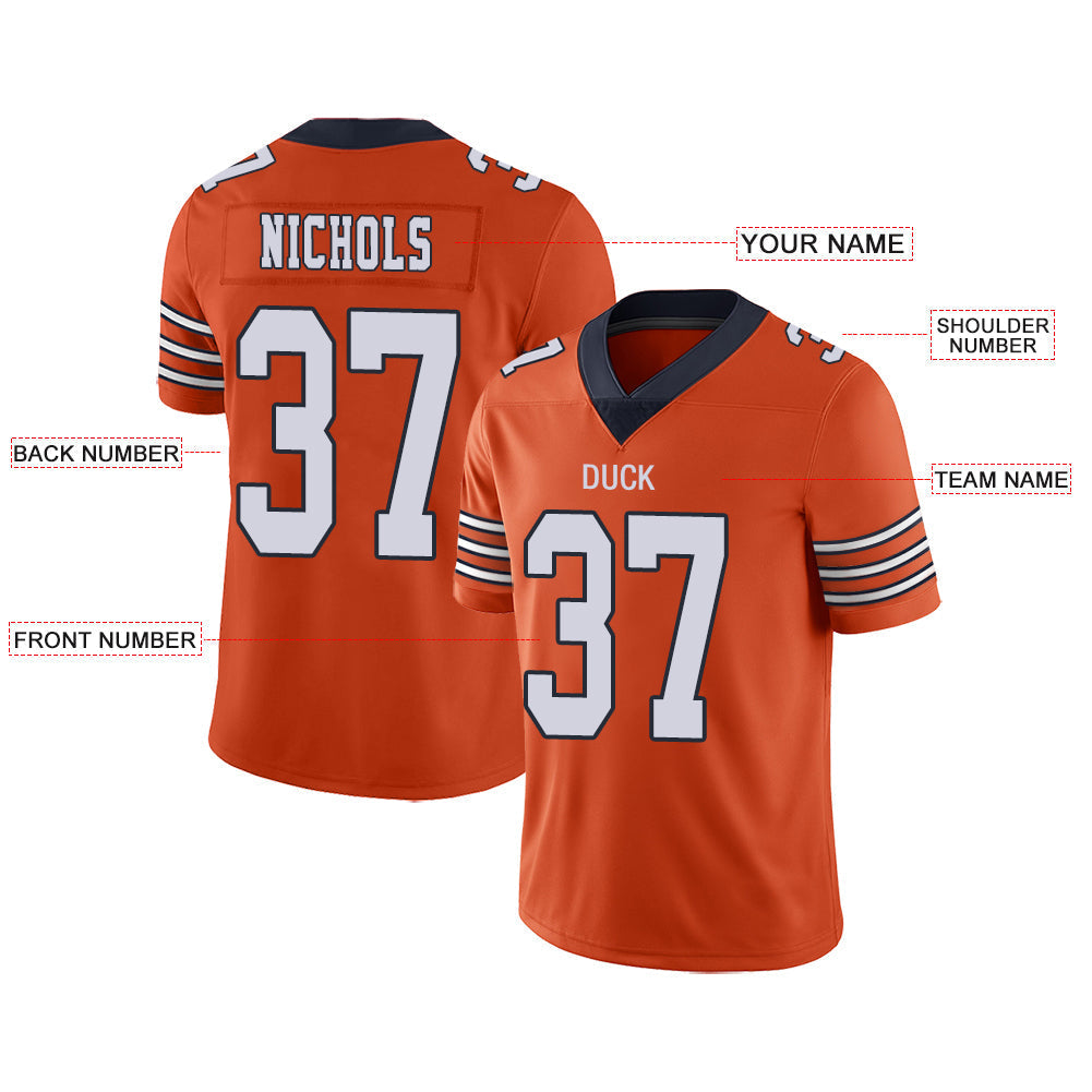 Custom C.Bear Stitched American Football Jerseys Personalize Birthday Gifts Orange Jersey view 2