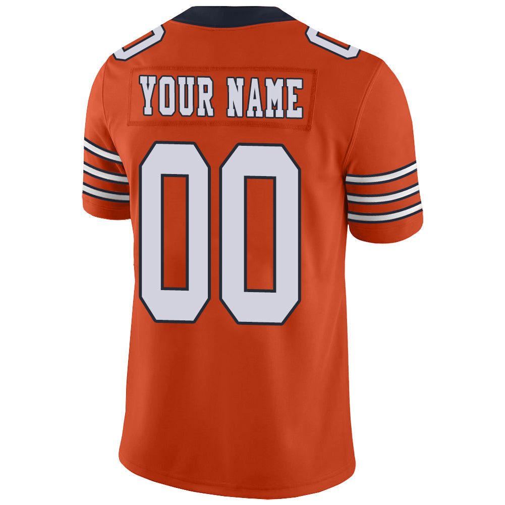 Custom C.Bear Stitched American Football Jerseys Personalize Birthday Gifts Orange Jersey view 3
