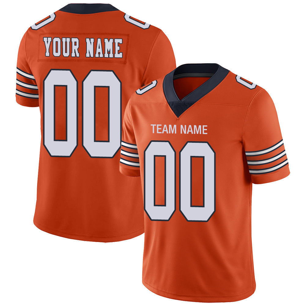 Custom C.Bear Stitched American Football Jerseys Personalize Birthday Gifts Orange Jersey - Main View