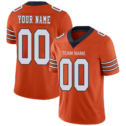 Custom C.Bear Stitched American Football Jerseys Personalize Birthday Gifts Orange Jersey - Main View