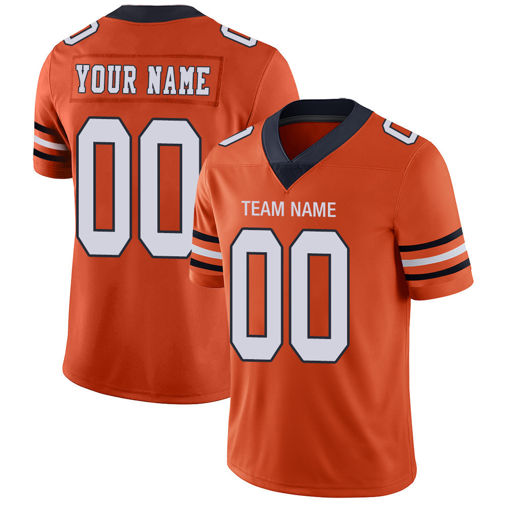 Custom C.Bear Stitched American Football Jerseys Personalize Birthday Gifts Orange Jersey - Main View
