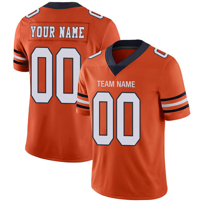 Custom C.Bear Stitched American Football Jerseys Personalize Birthday Gifts Orange Jersey - Main View