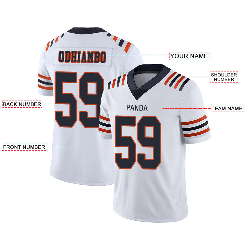 Custom C.Bear Stitched American Football Jerseys Personalize Birthday Gifts White Jersey view 2