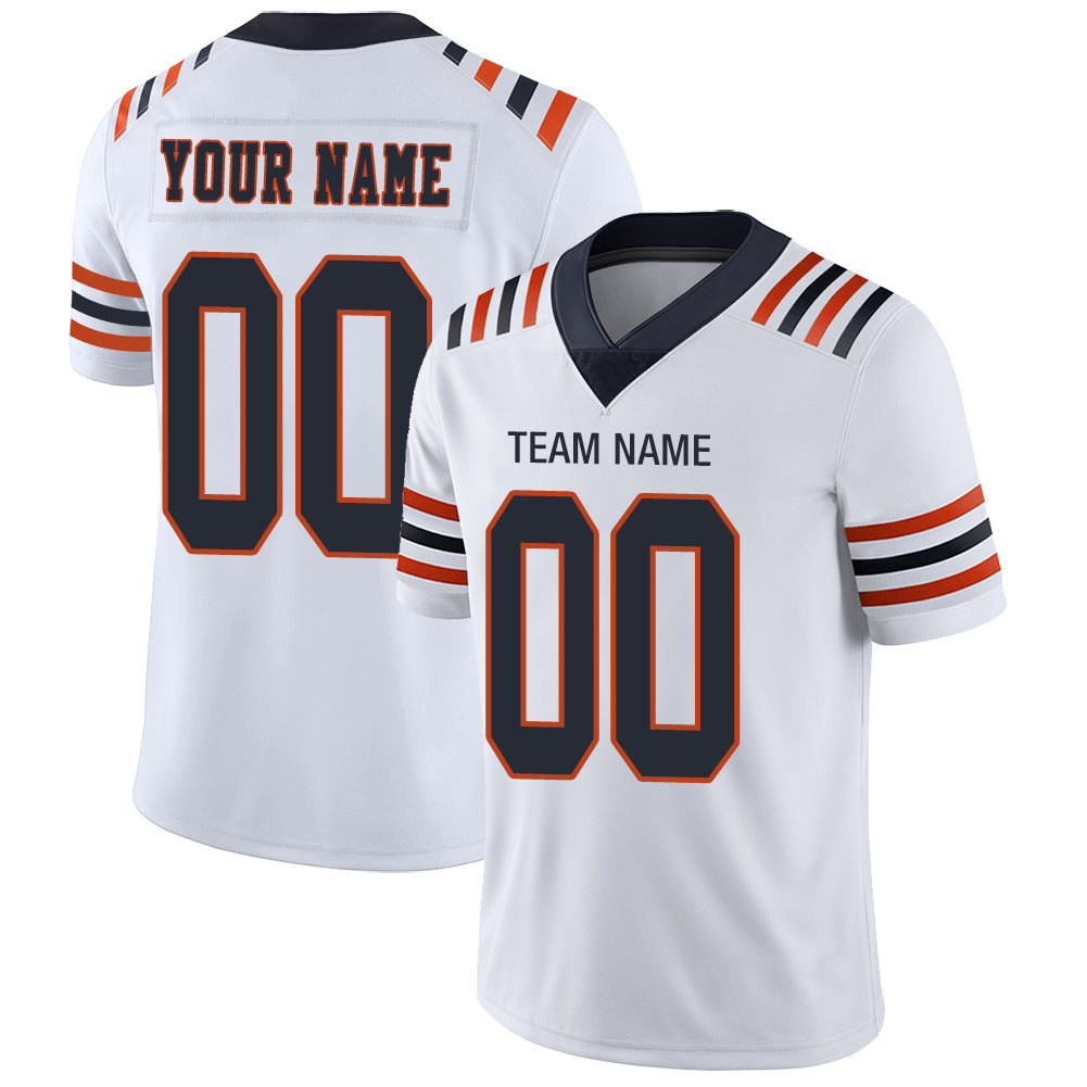 Custom C.Bear Stitched American Football Jerseys Personalize Birthday Gifts White Jersey - Main View
