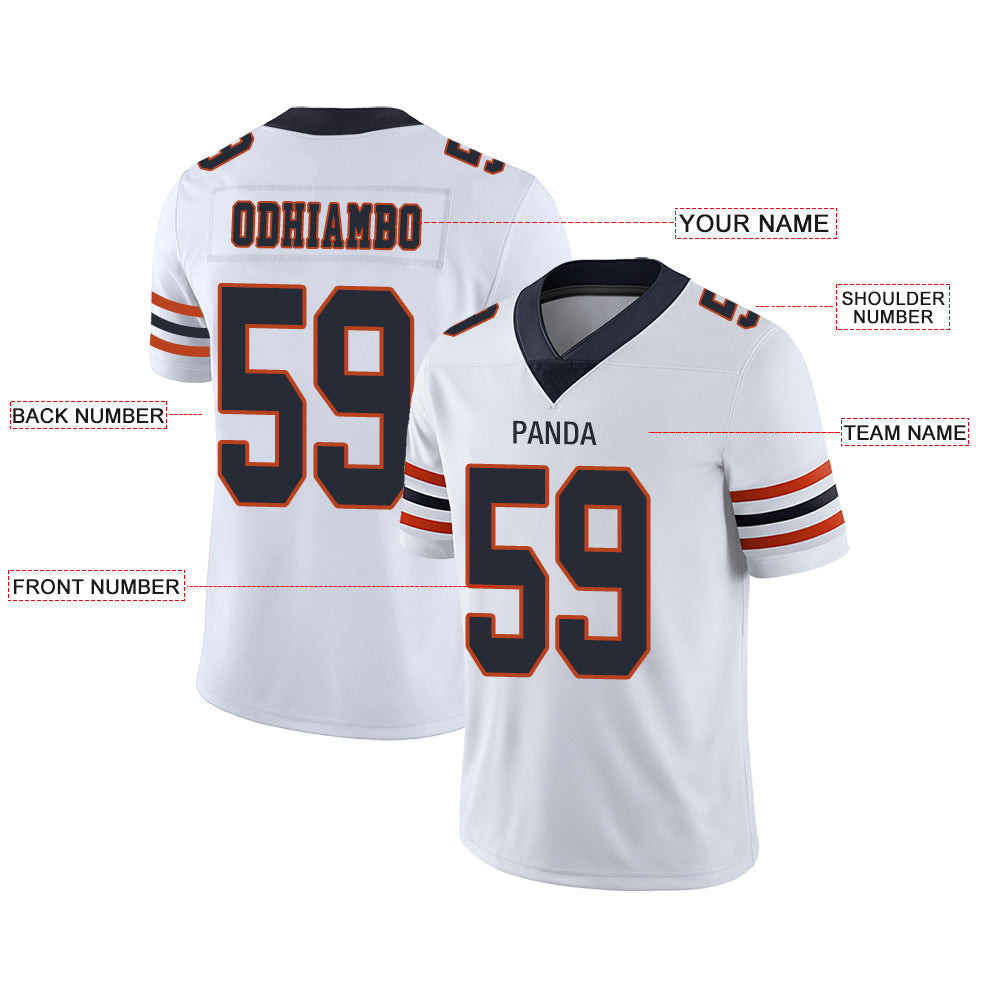 Custom C.Bear Stitched American Football Jerseys Personalize Birthday Gifts White Jersey view 2