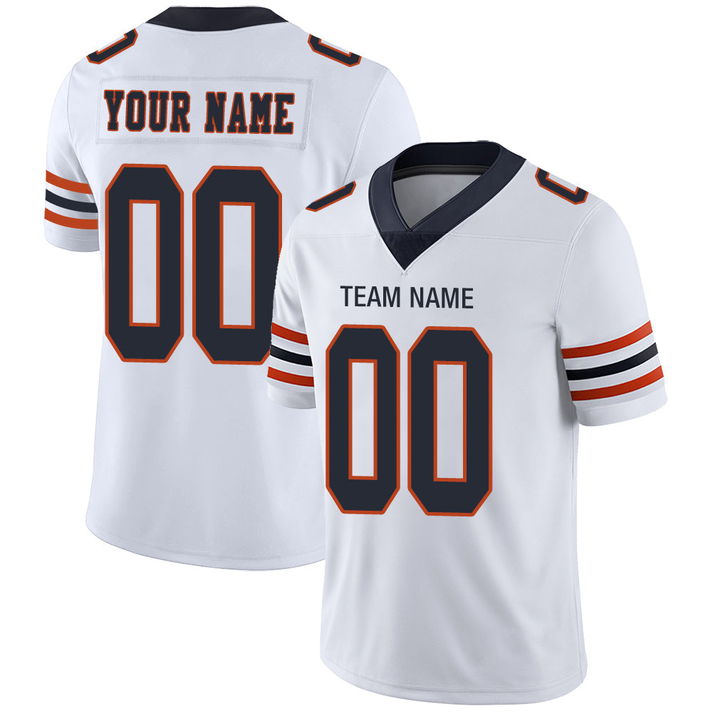 Custom C.Bear Stitched American Football Jerseys Personalize Birthday Gifts White Jersey - Main View
