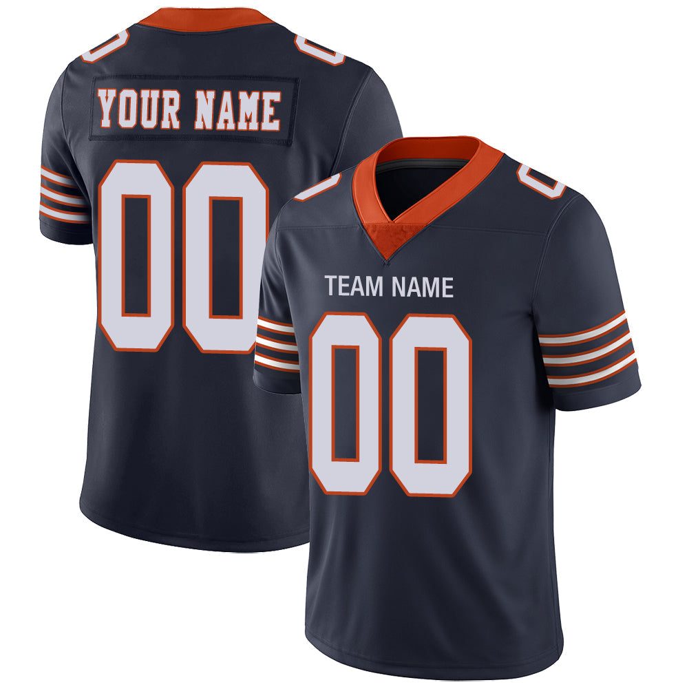 Custom C.Bear Stitched American Football Jerseys Personalize Birthday Gifts Navy Jersey - Main View