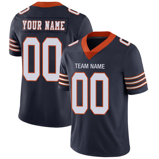 Custom C.Bear Stitched American Football Jerseys Personalize Birthday Gifts Navy Jersey - Main View