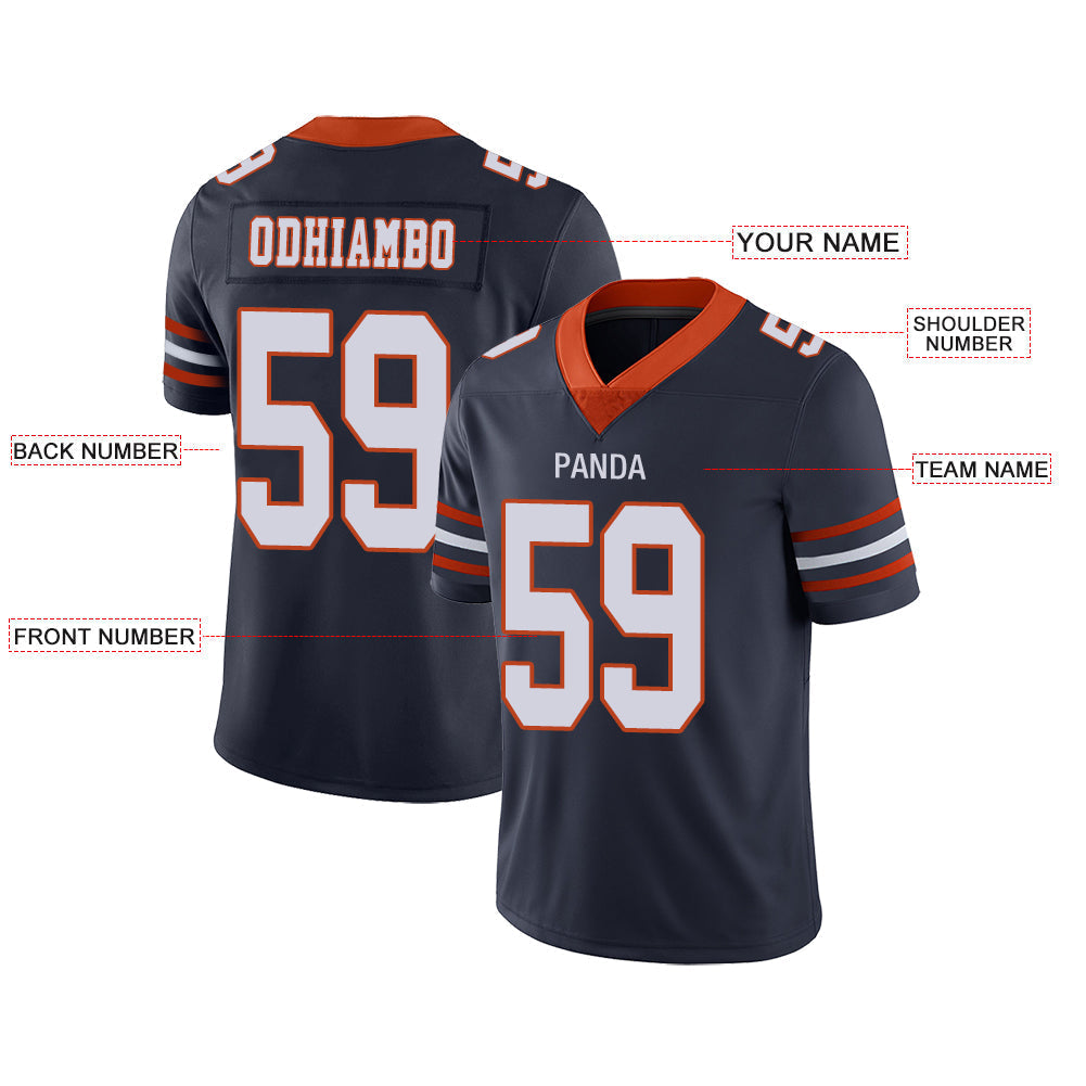 Custom C.Bear Stitched American Personalize Birthday Gifts Navy Jersey Football Jerseys view 2