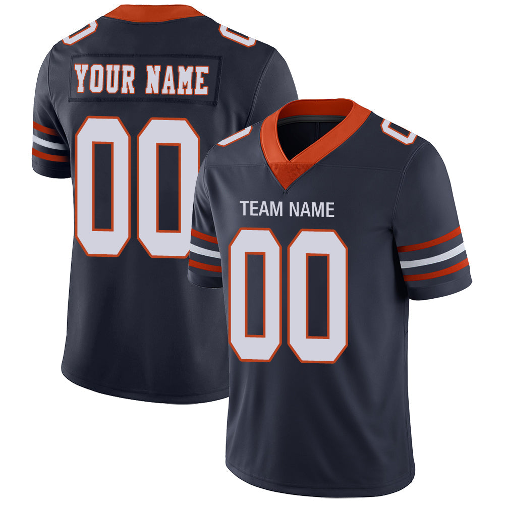 Custom C.Bear Stitched American Personalize Birthday Gifts Navy Jersey Football Jerseys - Main View
