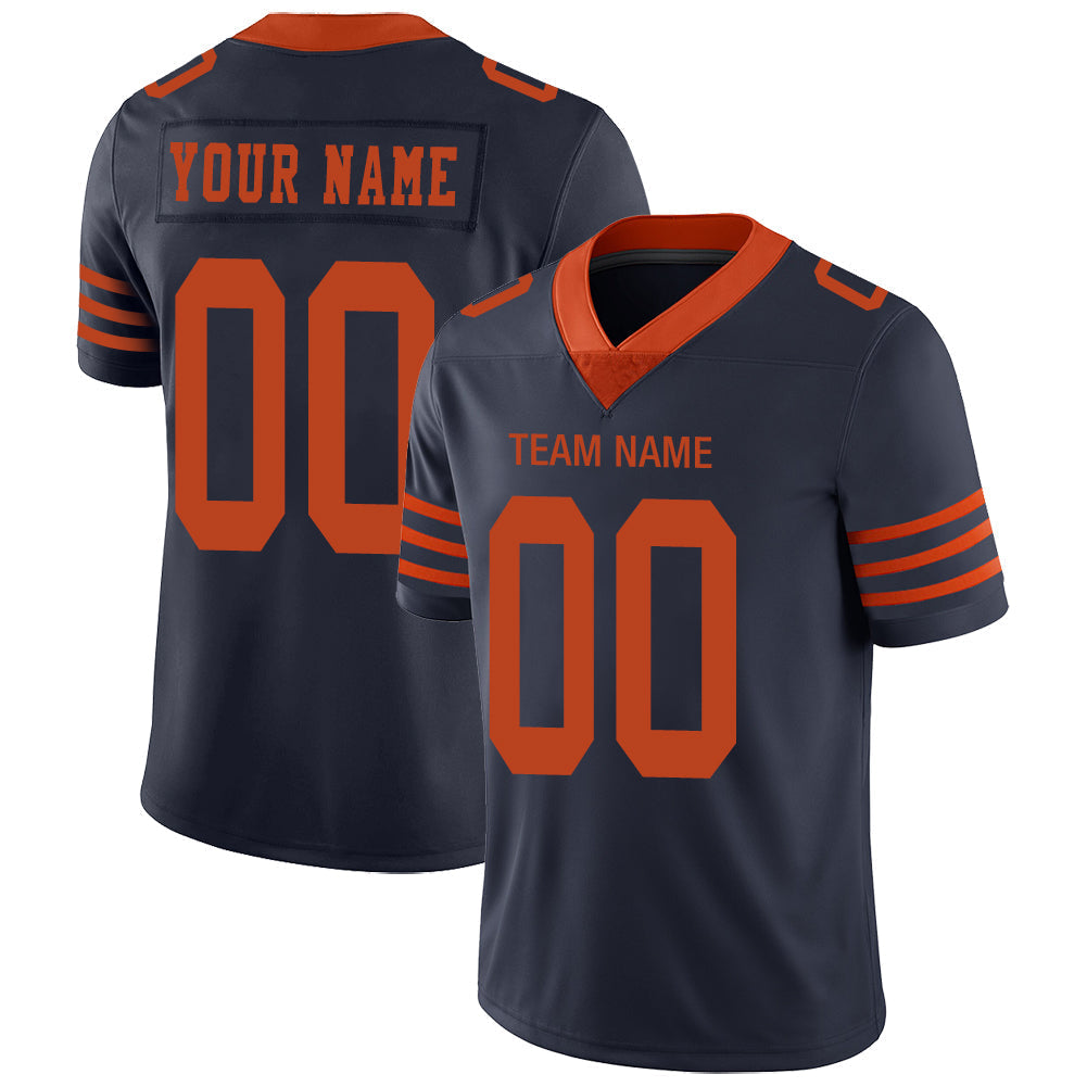 Custom C.Bear Stitched American Football Jerseys Personalize Birthday Gifts Navy Jersey - Main View