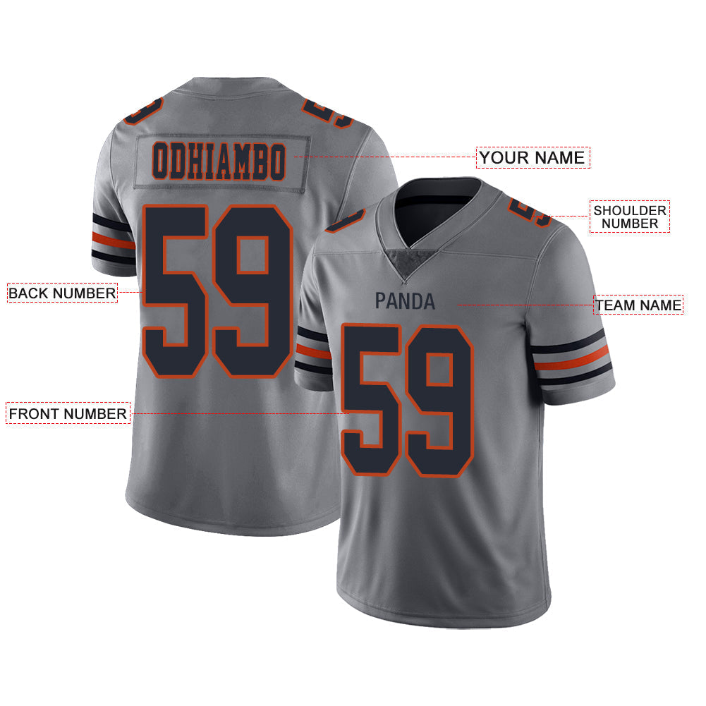 Custom C.Bear Stitched American Football Jerseys Personalize Birthday Gifts Grey Jersey view 2