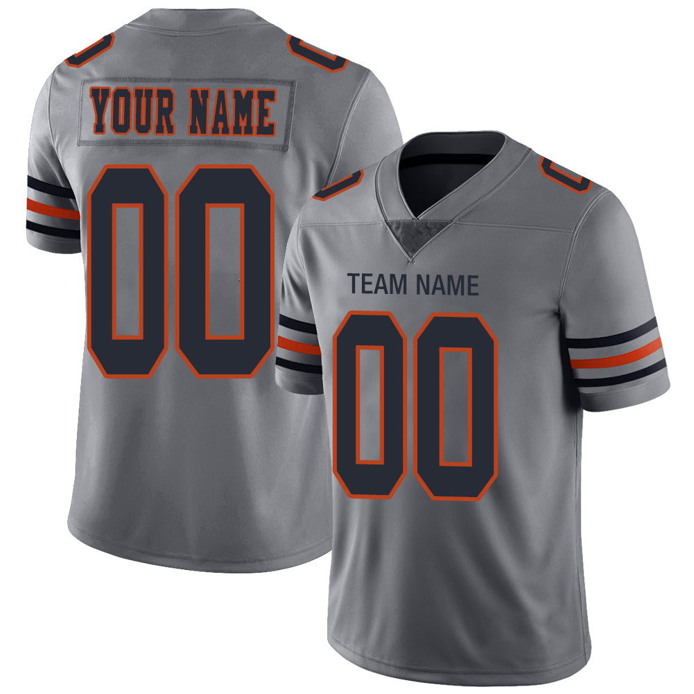Custom C.Bear Stitched American Football Jerseys Personalize Birthday Gifts Grey Jersey - Main View