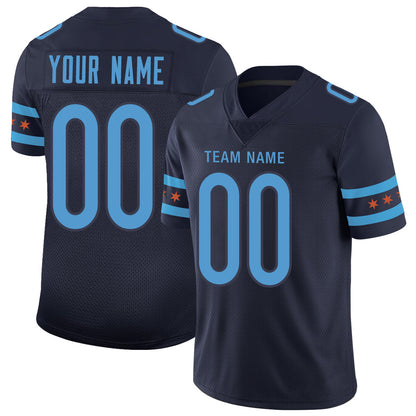 Custom C.Bear Stitched American Jerseys Personalize Birthday Gifts Navy Football Jerseys - Main View