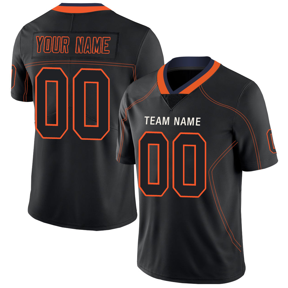 Custom C.Bear Stitched American Football Jerseys Personalize Birthday Gifts Black Jersey - Main View