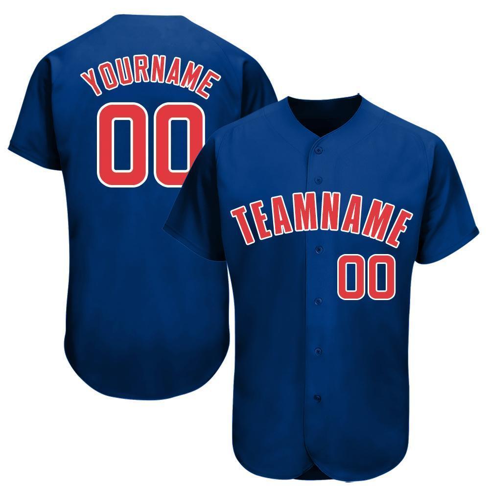 Custom Royal Red-White Baseball Jersey - Main View