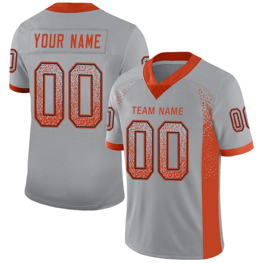 Custom Light Gray Orange-Navy Drift Fashion Football Jersey - Main View