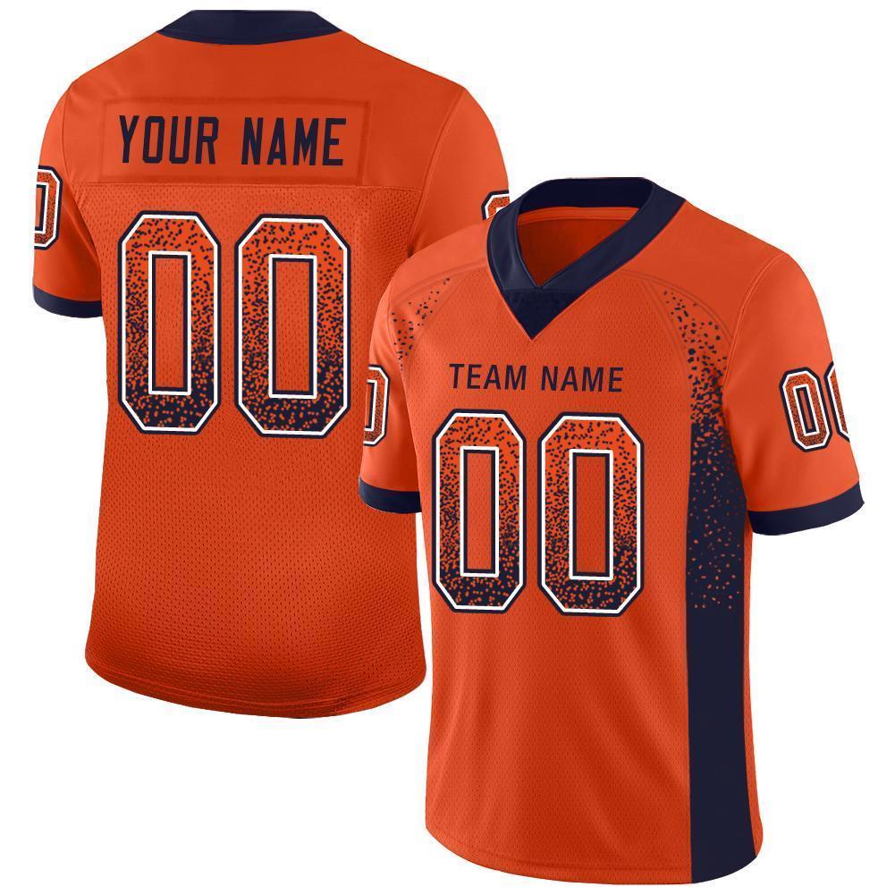 Custom Orange Navy-White Drift Fashion Football Jersey - Main View