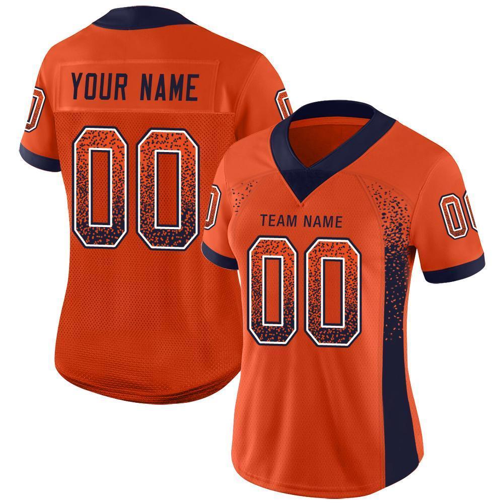 Custom Orange Navy-White Drift Fashion Football Jersey view 2