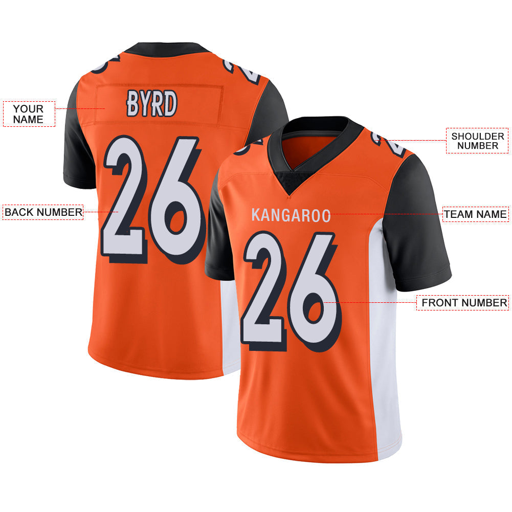 Custom C.Bengal Stitched American Football Jerseys Personalize Birthday Gifts Orange Jersey view 2