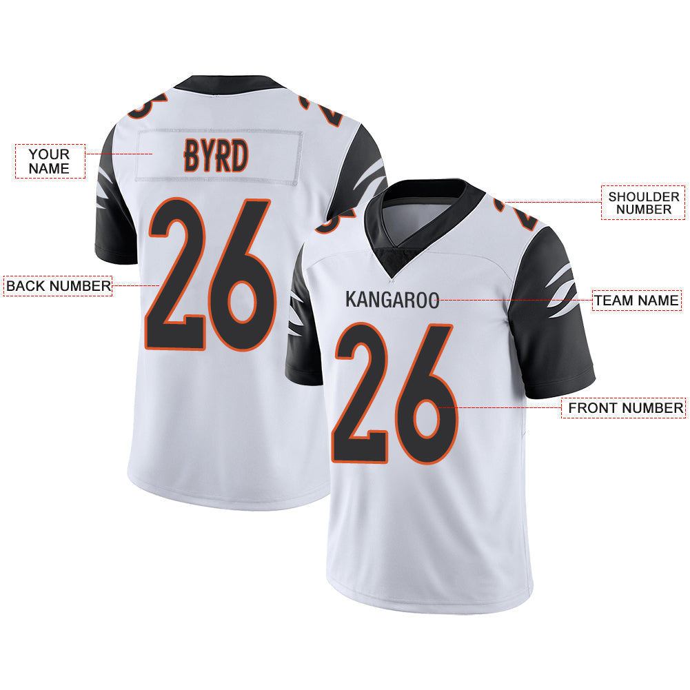 Custom C.Bengal Stitched American Football Jerseys Personalize Birthday Gifts White Jersey view 2