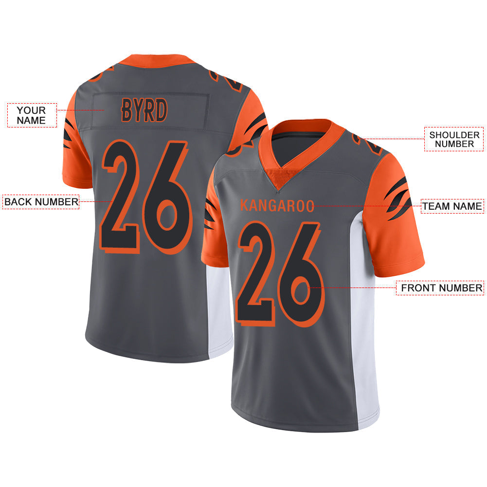 Custom C.Bengal Stitched American Football Jerseys Personalize Birthday Gifts Grey Jersey view 2