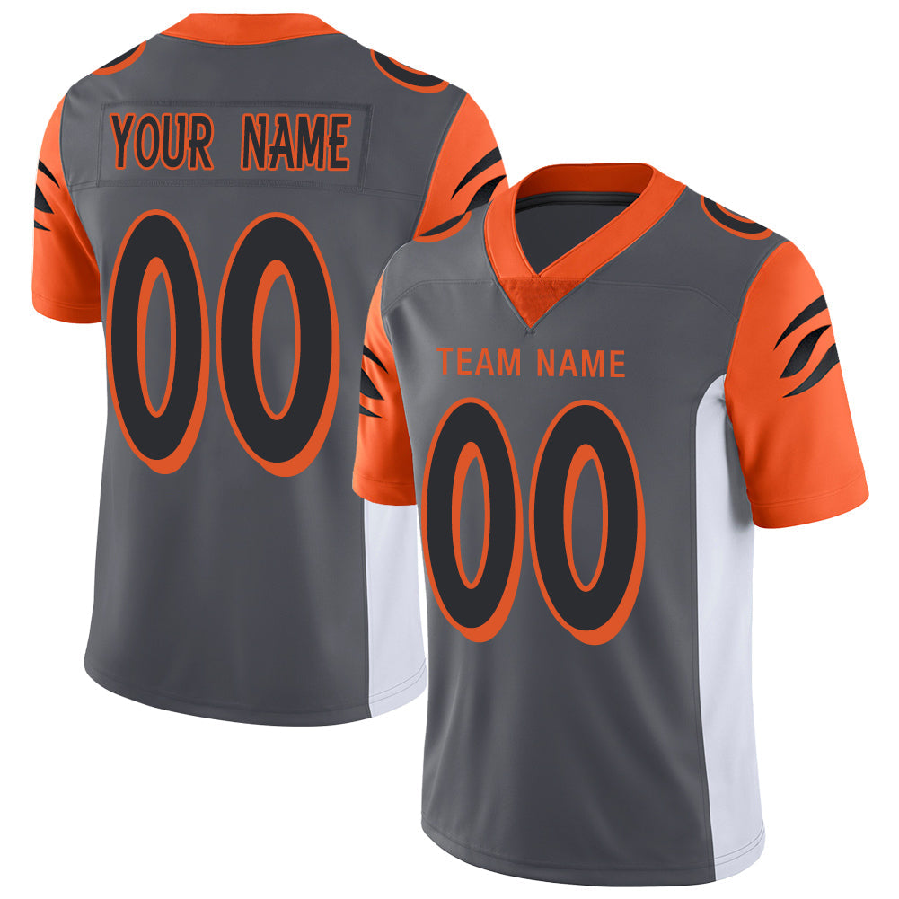 Custom C.Bengal Stitched American Football Jerseys Personalize Birthday Gifts Grey Jersey - Main View