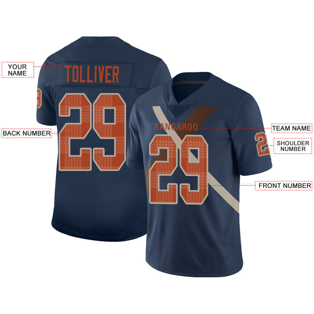Custom C.Bengal Stitched American Football Jerseys Personalize Birthday Gifts Navy Jersey view 2