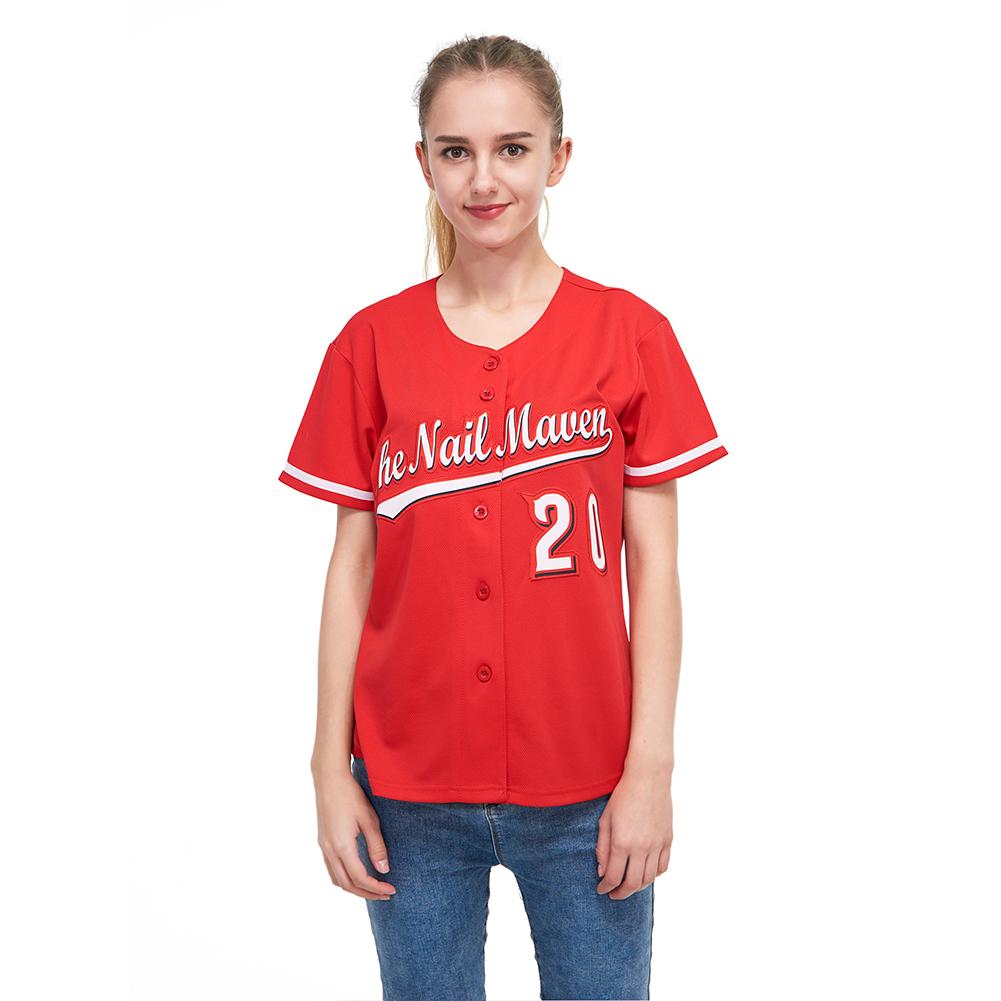 Custom Red White-Black Baseball Jersey view 2