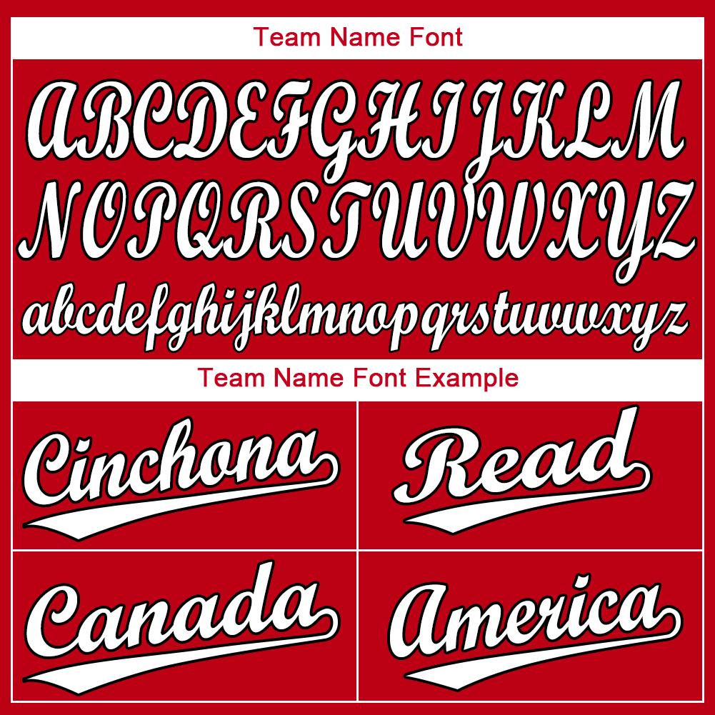 Custom Red White-Black Baseball Jersey view 6