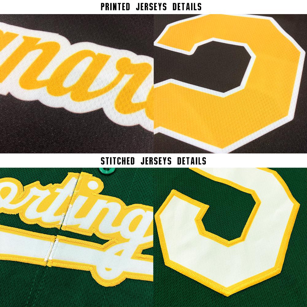 Custom Kelly Green White-Gray Baseball Jersey view 6