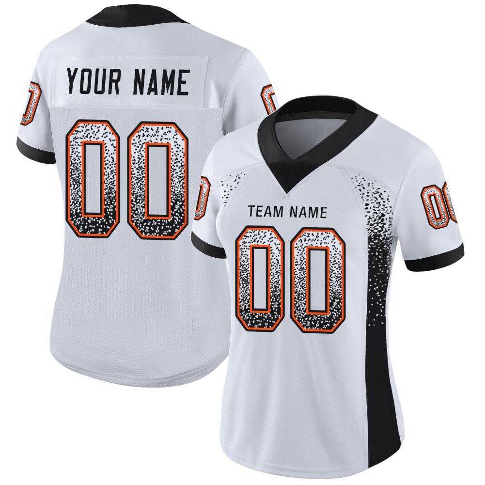 Custom White Black-Orange Drift Fashion Football Jersey view 2