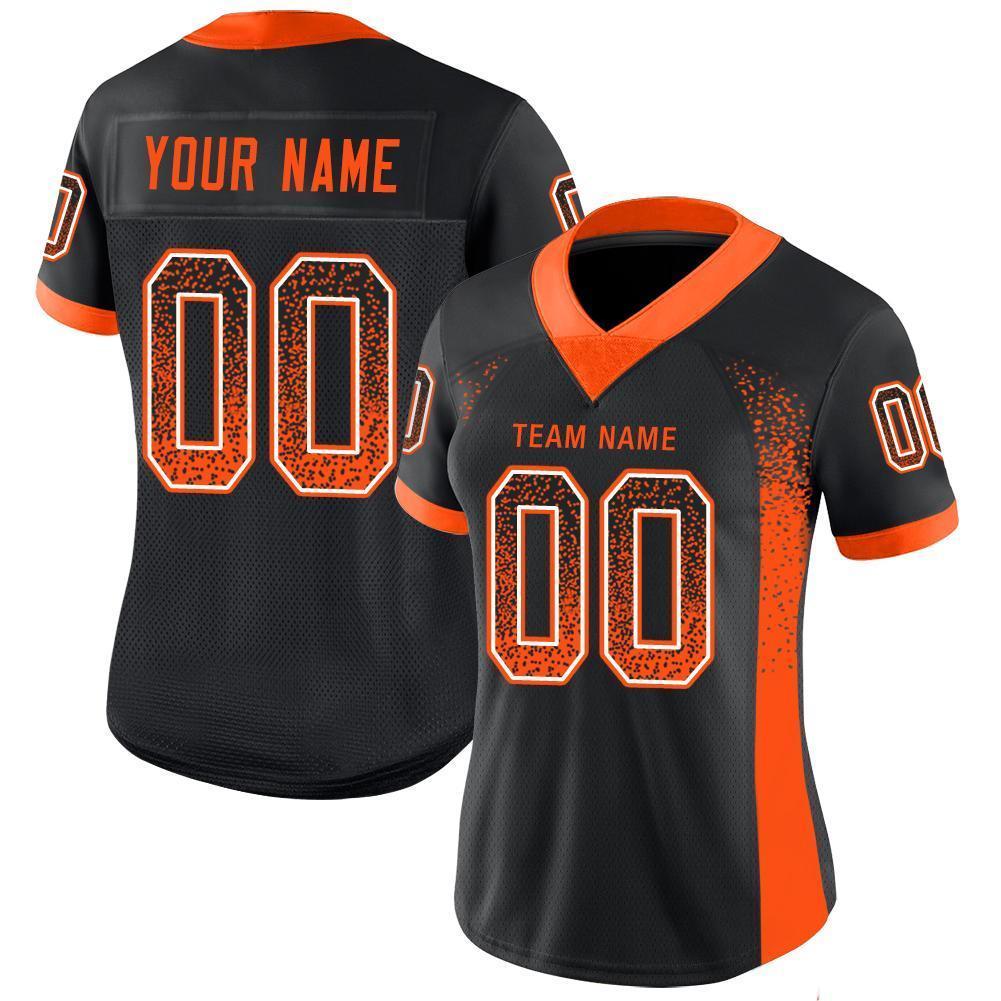 Custom Black Orange-White Drift Fashion Football Jersey view 2