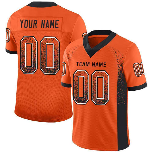 Custom Orange Black-White Drift Fashion Football Jersey - Main View