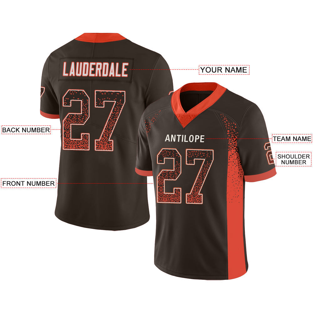 Custom C.Brown Stitched American Football Jerseys Personalize Birthday Gifts Brown Jersey view 2